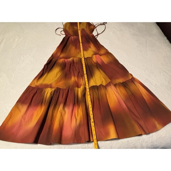 Zara 100% Cotton Maxi Dress Orange Sz XS - Picture 5 of 10